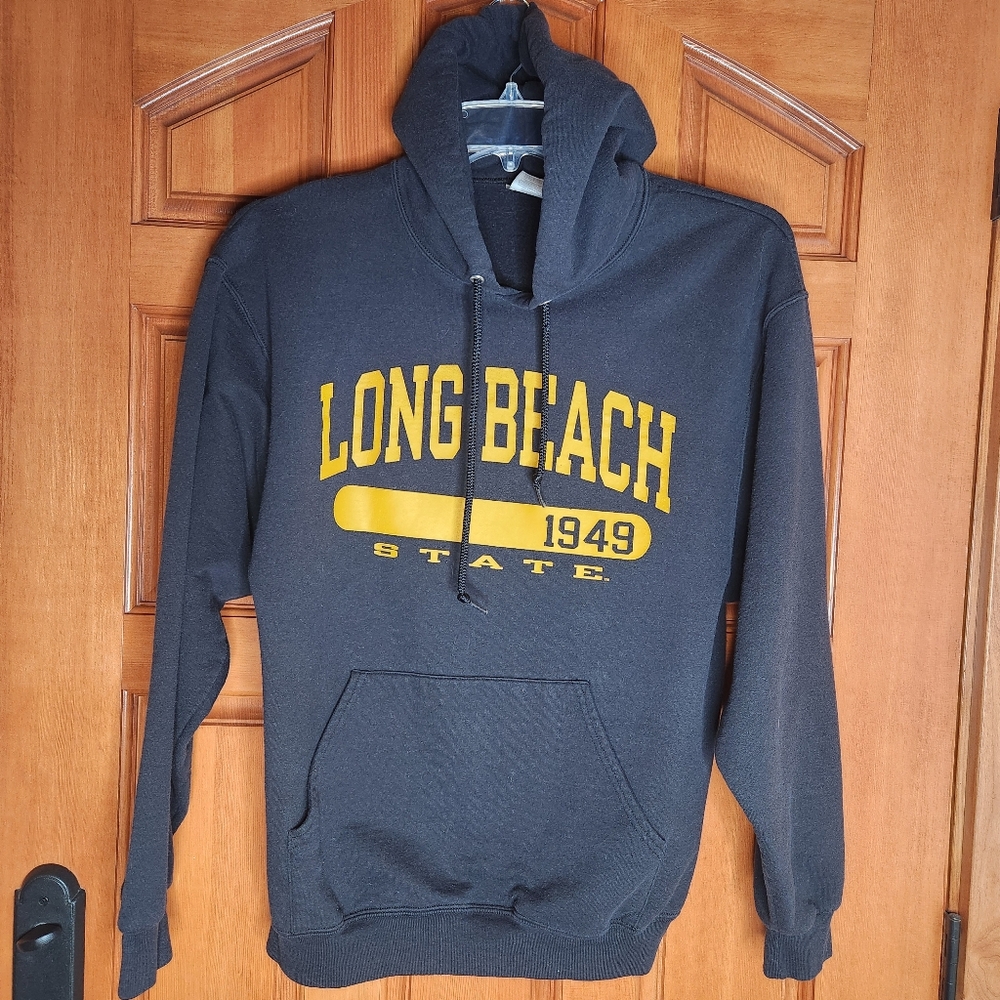Jerzees Long Beach State 1949 Hoodie in Black Size Large